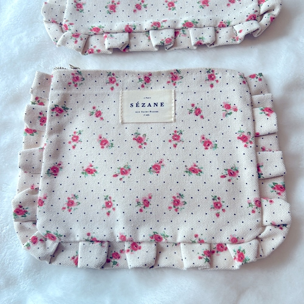 SEZANE - 2 sweet rose makeup bags.  NEW!    $40 for both. $20 each. 6x8 in.